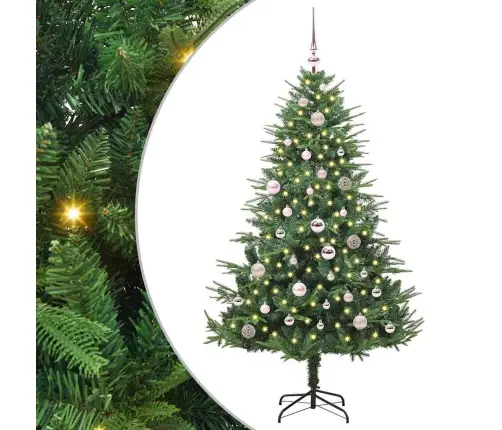 Tehiselt Eelvala Jõulupuu Koos Pallikomplektiga Roheline 150 Cm