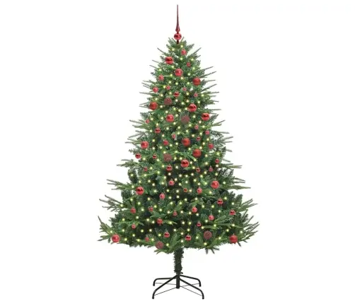 Mākslīgais Iepriekš Apgaismotais Ziemassvētku Koks Ar Bumbu Komplektu Vidaxl Mākslīgais Iepriekš Apgaismotais Ziemassvētku Koks Ar Bumbu Komplektu Vidaxl