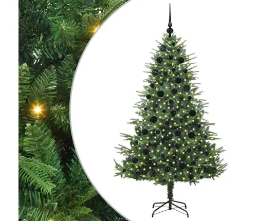 Mākslīgais Iepriekš Apgaismotais Ziemassvētku Koks Ar Bumbu Komplektu Vidaxl Mākslīgais Iepriekš Apgaismotais Ziemassvētku Koks Ar Bumbu Komplektu Vidaxl