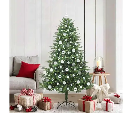 Dirbtinis Apšviestas Kalėdinis Medelis Su Kamuoliukų Rinkiniu