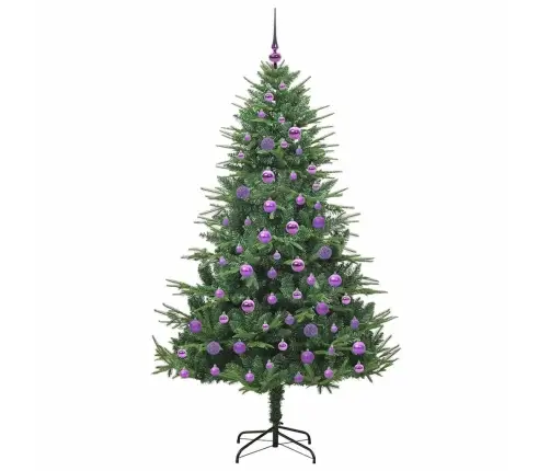 Dirbtinis Apšviestas Kalėdinis Medelis Su Kamuoliukų Rinkiniu