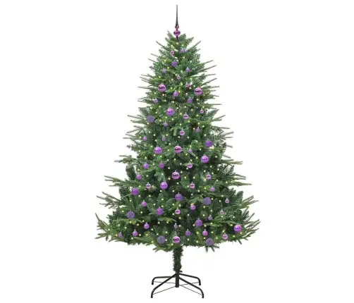 Dirbtinis Apšviestas Kalėdinis Medelis Su Kamuoliukų Rinkiniu