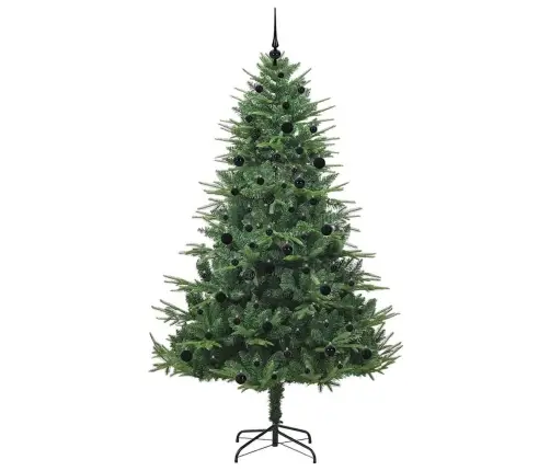 Mākslīgais Iepriekš Apgaismotais Ziemassvētku Koks Ar Bumbu Komplektu Vidaxl