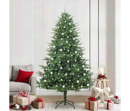 Mākslīgais Iepriekš Apgaismotais Ziemassvētku Koks Ar Bumbu Komplektu Vidaxl