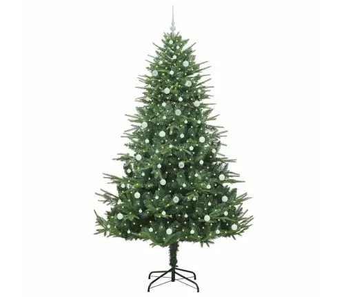 Mākslīgais Iepriekš Apgaismotais Ziemassvētku Koks Ar Bumbu Komplektu Vidaxl