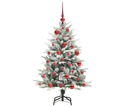 Mākslīgais Iepriekš Apgaismotais Ziemassvētku Koks Ar Bumbu Komplektu Vidaxl