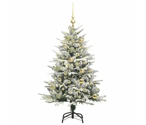 Mākslīgais Iepriekš Apgaismotais Ziemassvētku Koks Ar Bumbu Komplektu Vidaxl