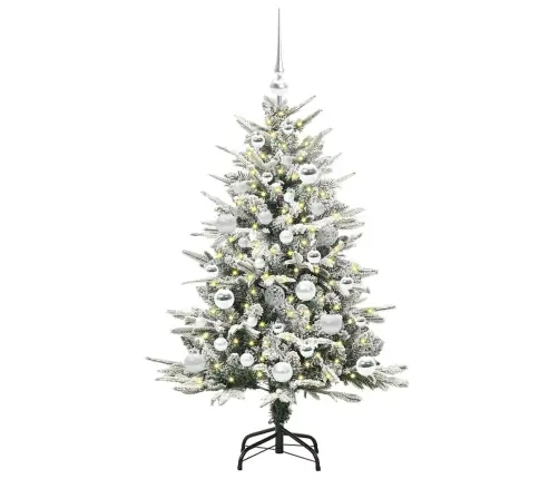 Mākslīgais Iepriekš Apgaismotais Ziemassvētku Koks Ar Bumbu Komplektu Vidaxl