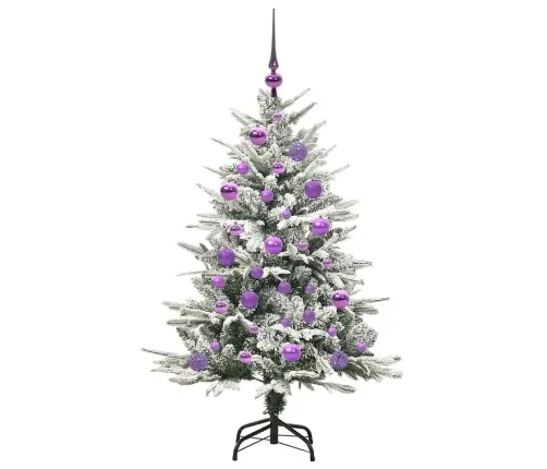 Mākslīgais Iepriekš Apgaismotais Ziemassvētku Koks Ar Bumbu Komplektu Vidaxl