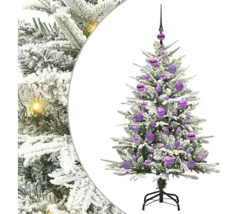 Mākslīgais Iepriekš Apgaismotais Ziemassvētku Koks Ar Bumbu Komplektu Vidaxl