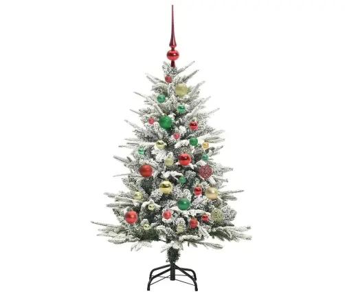 Mākslīgais Iepriekš Apgaismotais Ziemassvētku Koks Ar Bumbu Komplektu Vidaxl