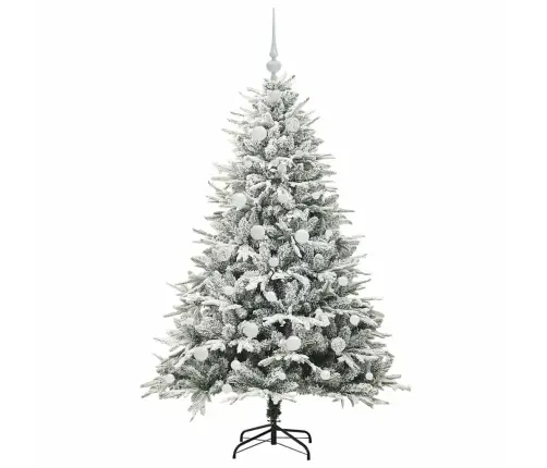 Mākslīgais Iepriekš Apgaismotais Ziemassvētku Koks Ar Bumbu Komplektu Vidaxl