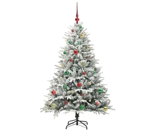 Tehiselt Eelvala Jõulupuu Koos Pallikomplektiga Roheline 150 Cm