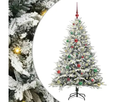 Tehiselt Eelvala Jõulupuu Koos Pallikomplektiga Roheline 150 Cm