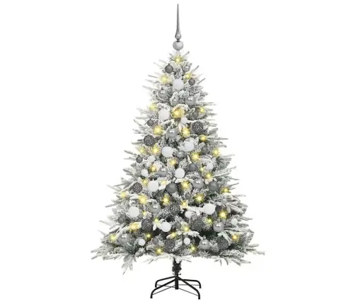 Dirbtinis Apšviestas Kalėdinis Medelis Su Kamuoliukų Rinkiniu