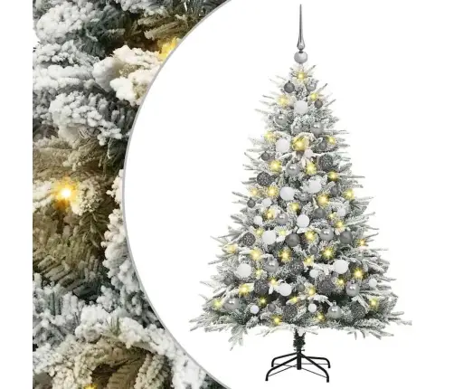 Dirbtinis Apšviestas Kalėdinis Medelis Su Kamuoliukų Rinkiniu