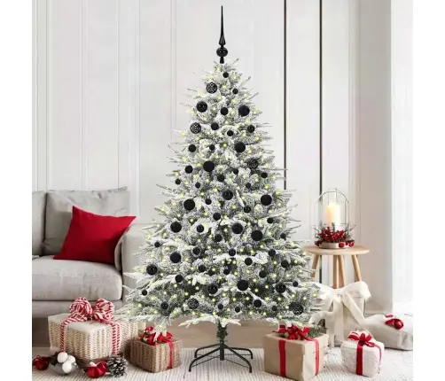 Dirbtinis Apšviestas Kalėdinis Medelis Su Kamuoliukų Rinkiniu