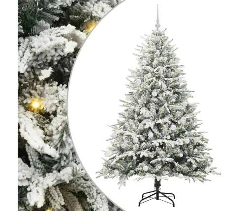 Mākslīgais Iepriekš Apgaismotais Ziemassvētku Koks Ar Bumbu Komplektu Vidaxl