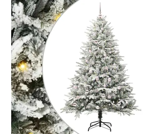 Dirbtinis Apšviestas Kalėdinis Medelis Su Kamuoliukų Rinkiniu