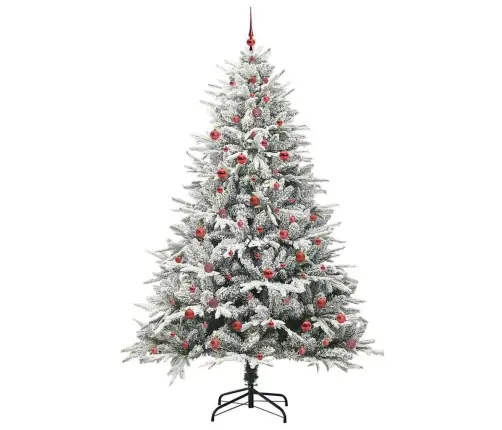 Mākslīgais Iepriekš Apgaismotais Ziemassvētku Koks Ar Bumbu Komplektu Vidaxl