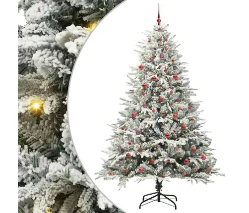 Mākslīgais Iepriekš Apgaismotais Ziemassvētku Koks Ar Bumbu Komplektu Vidaxl