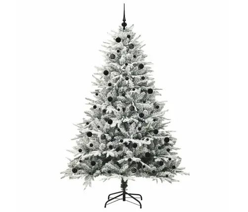 Mākslīgais Iepriekš Apgaismotais Ziemassvētku Koks Ar Bumbu Komplektu Vidaxl