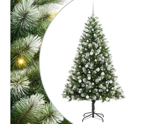 Tehis Hinged Jõulupuu Kaetud Lumega Roheline Ja Valge 180 Cm