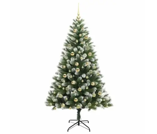 Tehis Hinged Jõulupuu Kaetud Lumega Roheline Ja Valge 180 Cm