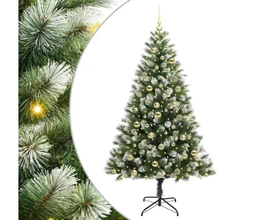 Tehis Hinged Jõulupuu Kaetud Lumega Roheline Ja Valge 180 Cm