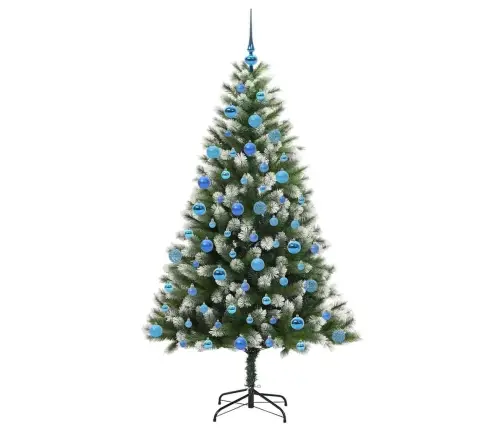 Tehis Hinged Jõulupuu Kaetud Lumega Roheline Ja Valge 180 Cm