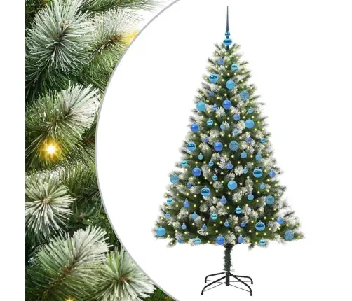 Tehis Hinged Jõulupuu Kaetud Lumega Roheline Ja Valge 180 Cm