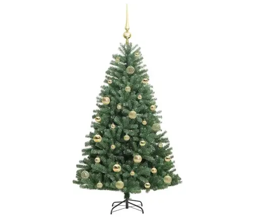 Mākslīgā Saliekamā Ziemassvētku Egle Zaļa 120 Cm Pvc Un Metāls Vidaxl