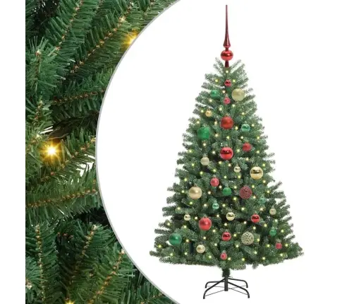 Mākslīgā Saliekamā Ziemassvētku Egle Zaļa 120 Cm Pvc Un Metāls Vidaxl