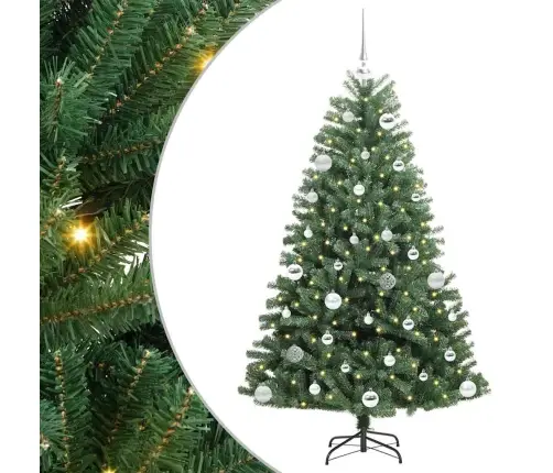 Mākslīgā Saliekamā Ziemassvētku Egle Zaļa 150 Cm Pvc Un Metāls Vidaxl