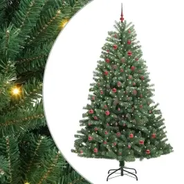 Dirbtinė Sulankstoma Kalėdų Eglutė Žalia 210 Cm Pvc Ir Metalas