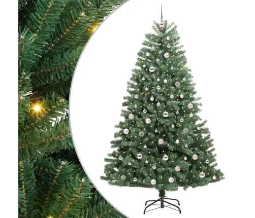 Mākslīgā Saliekamā Ziemassvētku Egle Zaļa 210 Cm Pvc Un Metāls Vidaxl