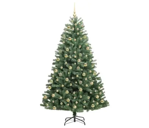 Dirbtinė Sulankstoma Kalėdų Eglutė Žalia 210 Cm Pvc Ir Metalas