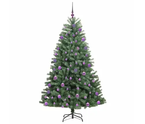 Mākslīgā Saliekamā Ziemassvētku Egle Zaļa 210 Cm Pvc Un Metāls Vidaxl