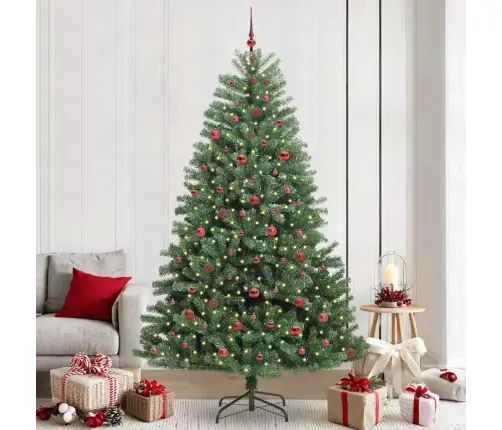 Mākslīgā Saliekamā Ziemassvētku Egle Zaļa 240 Cm Pvc Un Metāls Vidaxl