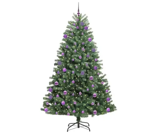 Mākslīgā Saliekamā Ziemassvētku Egle Zaļa 240 Cm Pvc Un Metāls Vidaxl