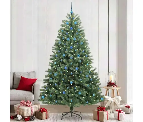 Mākslīgā Saliekamā Ziemassvētku Egle Zaļa 240 Cm Pvc Un Metāls Vidaxl