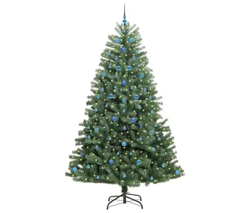 Mākslīgā Saliekamā Ziemassvētku Egle Zaļa 240 Cm Pvc Un Metāls Vidaxl