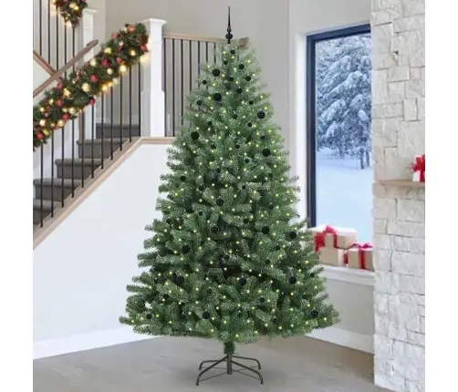 Mākslīgā Saliekamā Ziemassvētku Egle Zaļa 270 Cm Pvc Un Metāls Vidaxl