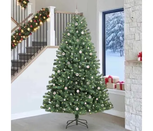 Dirbtinė Sulankstoma Kalėdų Eglutė Žalia 270 Cm Pvc Ir Metalas