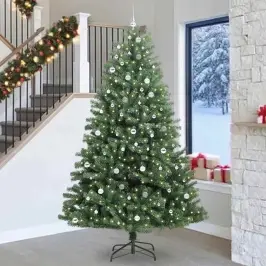 Mākslīgā Saliekamā Ziemassvētku Egle Zaļa 270 Cm Pvc Un Metāls Vidaxl