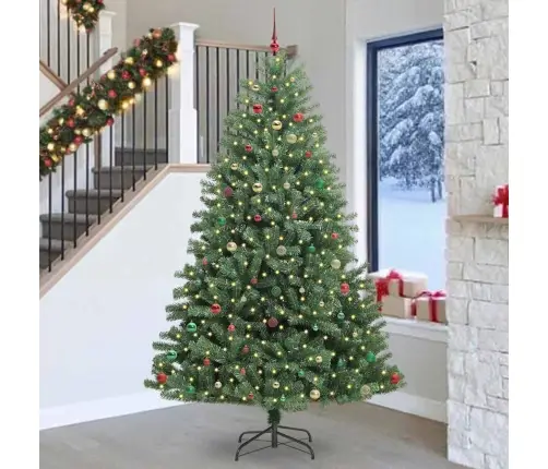 Dirbtinė Sulankstoma Kalėdų Eglutė Žalia 270 Cm Pvc Ir Metalas