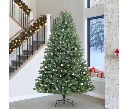 Mākslīgā Saliekamā Ziemassvētku Egle Zaļa 300 Cm Pvc Un Metāls Vidaxl
