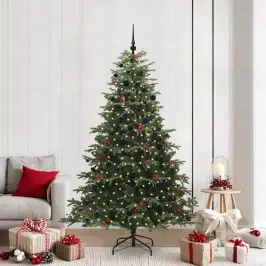 Mākslīgā Ziemassvētku Eglīte Su 300 Led Ar Statīvu Zaļa 210 Cm Vidaxl