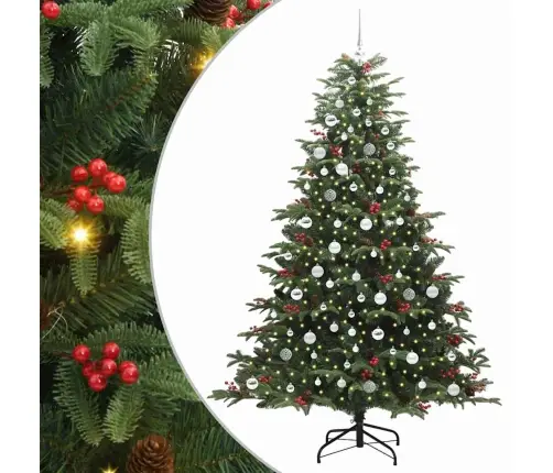 Tehisjõulupuu Roheline 210 Cm Pvc, Metall Ja Plastik
