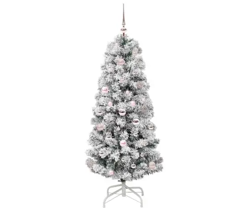 Mākslīgā Saliekamā Ziemassvētku Egle Zaļš Un Balts 150 Cm Pvc Vidaxl Mākslīgā Saliekamā Ziemassvētku Egle Zaļš Un Balts 150 Cm Pvc Vidaxl